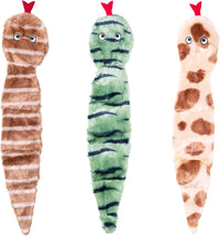 ZippyPaws Skinny Peltz No Stuffing Dog Toy Pack to Keep Them Busy - Desert Snakes - Large (3-pack)