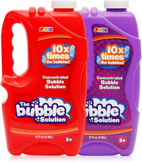 JOYIN 2 Bottles Bubbles Refill Solutions 64 oz - Red+purple / 64 Ounce