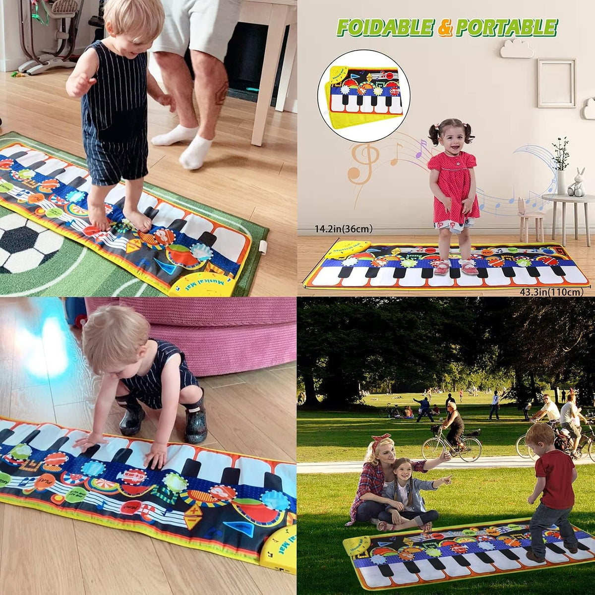 Cyiecw Floor Piano Mat, Toddler Toys Musical Mat with 25 Music Sounds – Fun for Kids & Family - image 2