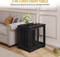Hzuaneri 77.6 in Double Dog Crate Furniture - Black / 27.2"L x 19.3"W x 25.4"H - image 2