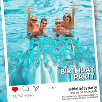 Shappy Happy Birthday Pool Floats Balloon – Fun for Kids & Family - Turquoise / 20'' / Sequins - image 3