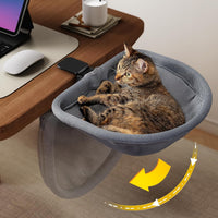 Cat Desk Bed, One-Click Folding - Grey / Mesh Cover