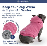 Spark Paws Fleece Dog Hoodie - Dark Pink / 3XL - image 2