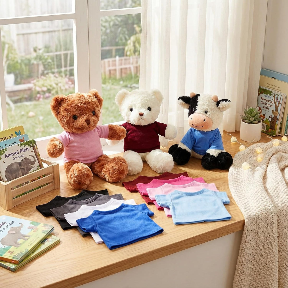 Jecery 8 piece stuffed bear shirts in assorted colors for sublimation - view 6