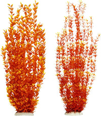 23" Tall Aquarium Plastic Plants - Orange（style A）