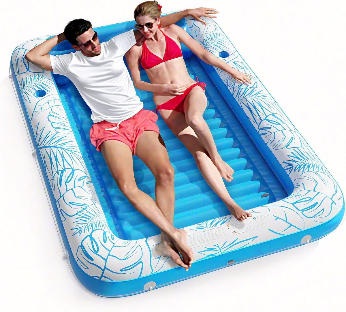 Inflatable Tanning Pool Lounger Float - Blue / X-Large