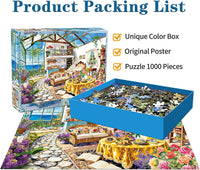 1000 Piece Jigsaw Puzzle, French Riviera Flower Market - Sea-view Room - image 2
