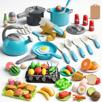 105Pcs Kids Kitchen Toy Accessories - Turquoise