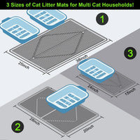 Rubber Cat Litter Mat Litter Box Mat - Grey / L-24" x 15" Thickened - image 3