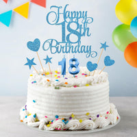 18th Birthday Cake Decorations - Blue - image 3