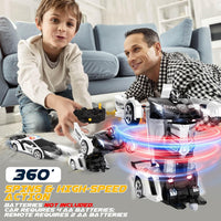 Dolanus Remote Control Car, Transform Robot, Boys Toys Gifts - Police-black - image 4