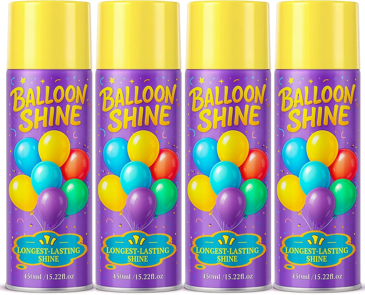 Balloon Shine Spray for Party : 15 oz Balloons Spray Silicone – Fun for Kids & Family - 4 Pack