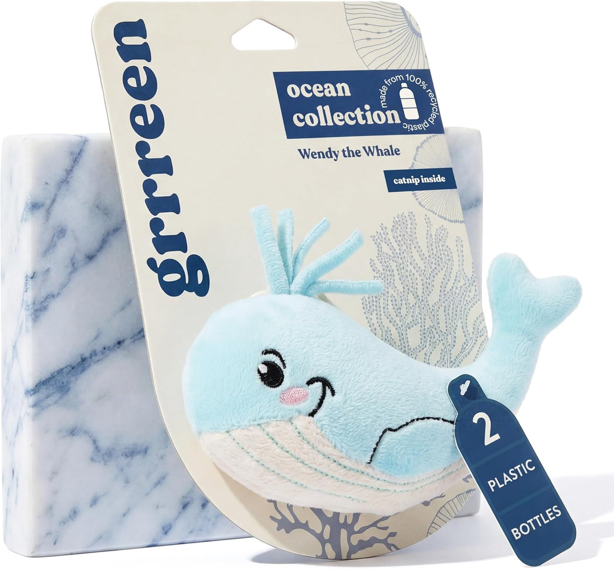 Premium Plush Cat Toy, Whale Cat Toy, Eco Friendly, Catnip - Wendy the Whale