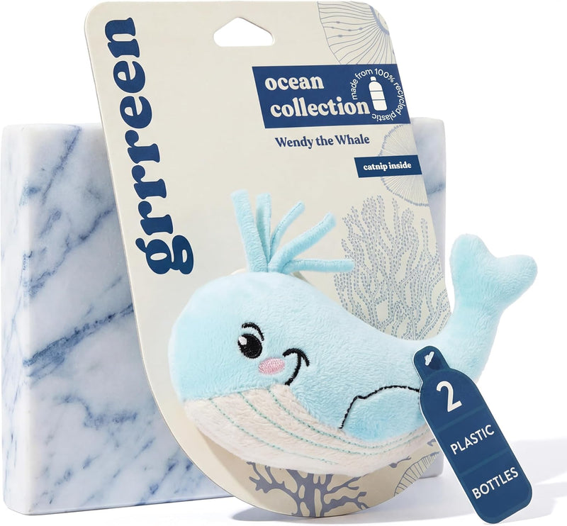 Premium Plush Cat Toy, Whale Cat Toy, Eco Friendly, Catnip - Wendy the Whale