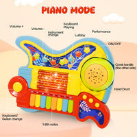 Toddler Guitar Toy, Kids Guitar and Piano with Lullaby Projector - Yellow - image 4