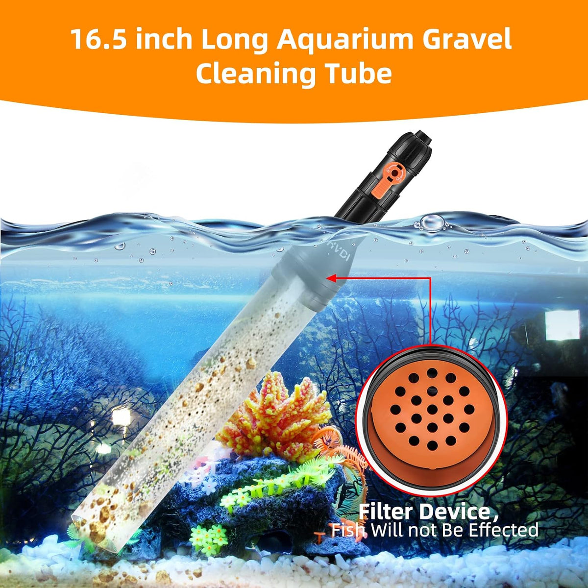 Gravel Vacuum for Aquarium Water Changer Fish Tank Cleaning Tools - 30ft - image 2