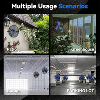2600 CFM 14 inch Outdoor High Velocity Wall Mounted Fan, 3-Speed Metal Fans with IP44 Enclosure Motor, Industrial Grade Weatherproof Wall Fan for Patio, Greenhouse, Garage, and Gazebo