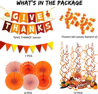 Fecedy Happy Halloween Banner Triangular bunting Paper flower fans - Thanksgiving,orange - image 2