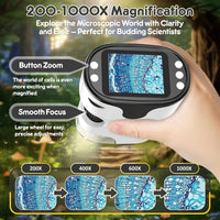 Kids Digital Microscope Science Gift: Complete STEM Toy Kit for Ages - White - image 2