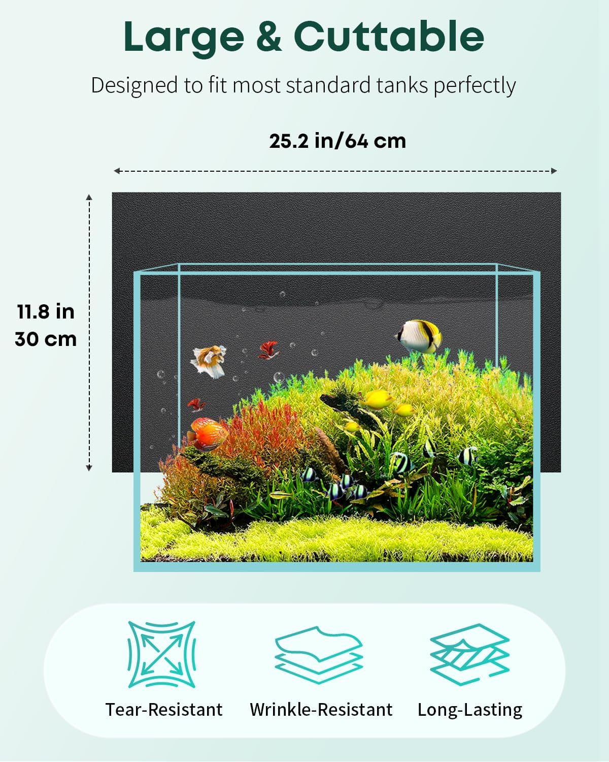 Pawfly Black Aquarium Background - 25.2" x 11.8" - image 2