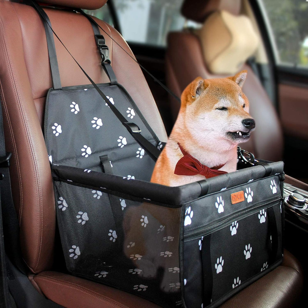 Portable Pet Dog Booster Seat for Small and Medium Pets – Essentials for Dogs - Black and White - image 2