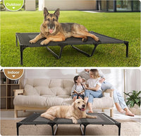 petizer 36" Elevated Dog Bed for Large Dogs, Outdoor Dog Cot Bed Waterproof, XL Dog Bed with Supporting Bars - Up to 120 LBs, Washable Breathable Raised Cooling Pet Bed, Indestructible, Large