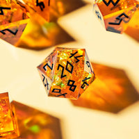 HEIMDALLR liquid core DND dice set in Fenrir's Shadow with glowing LED display box - view 19