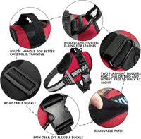 JSXD Dog Harness,No-Pull Service Dog Harness with Handle Adjustable Outdoor Pet Dog Vest 3M - XL / Red - image 2