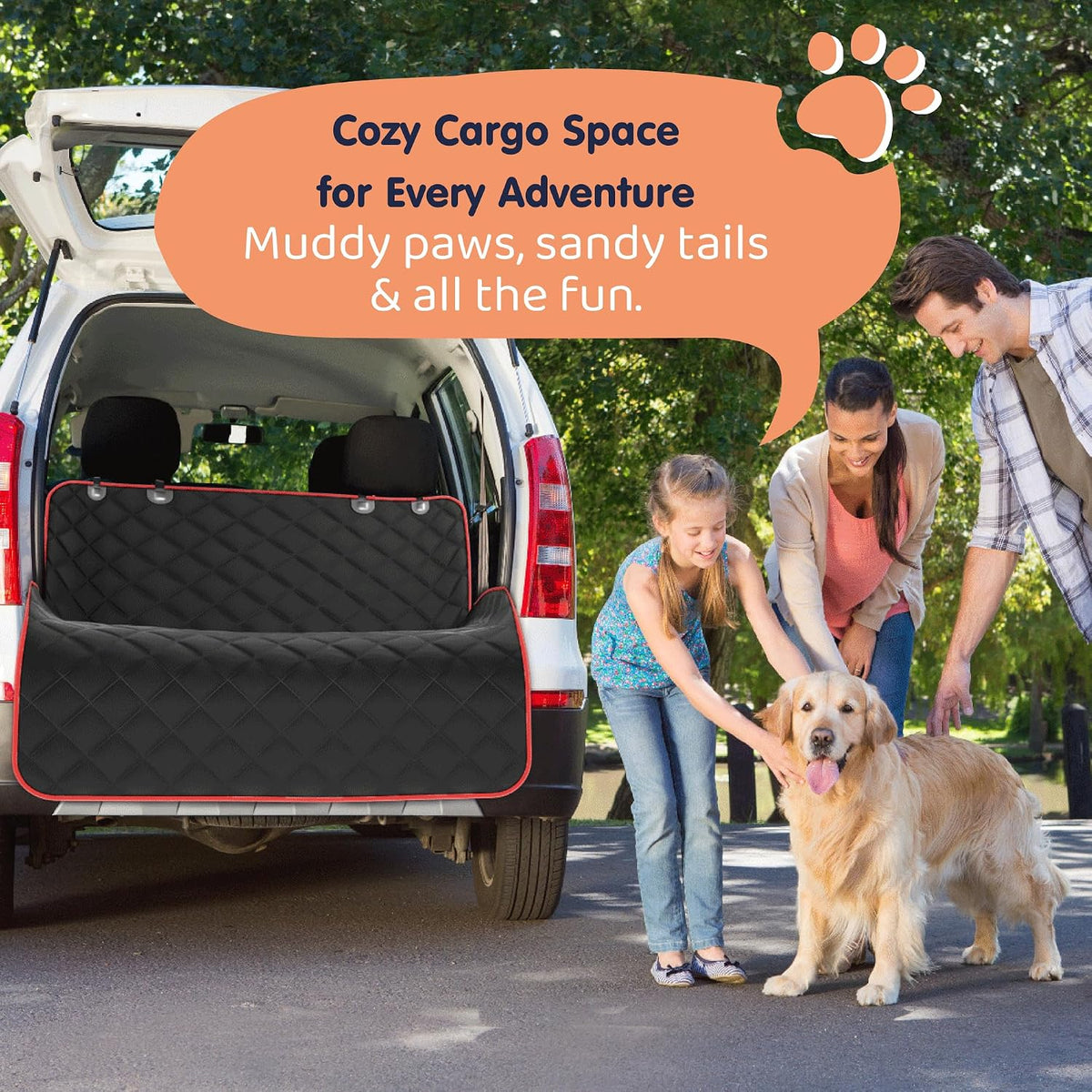 Dog Car Seat Cover for Back Seat, Dog Hammock for Car, SUV - Red / XL 60"W- Trucks & Full-Size SUVs - image 4