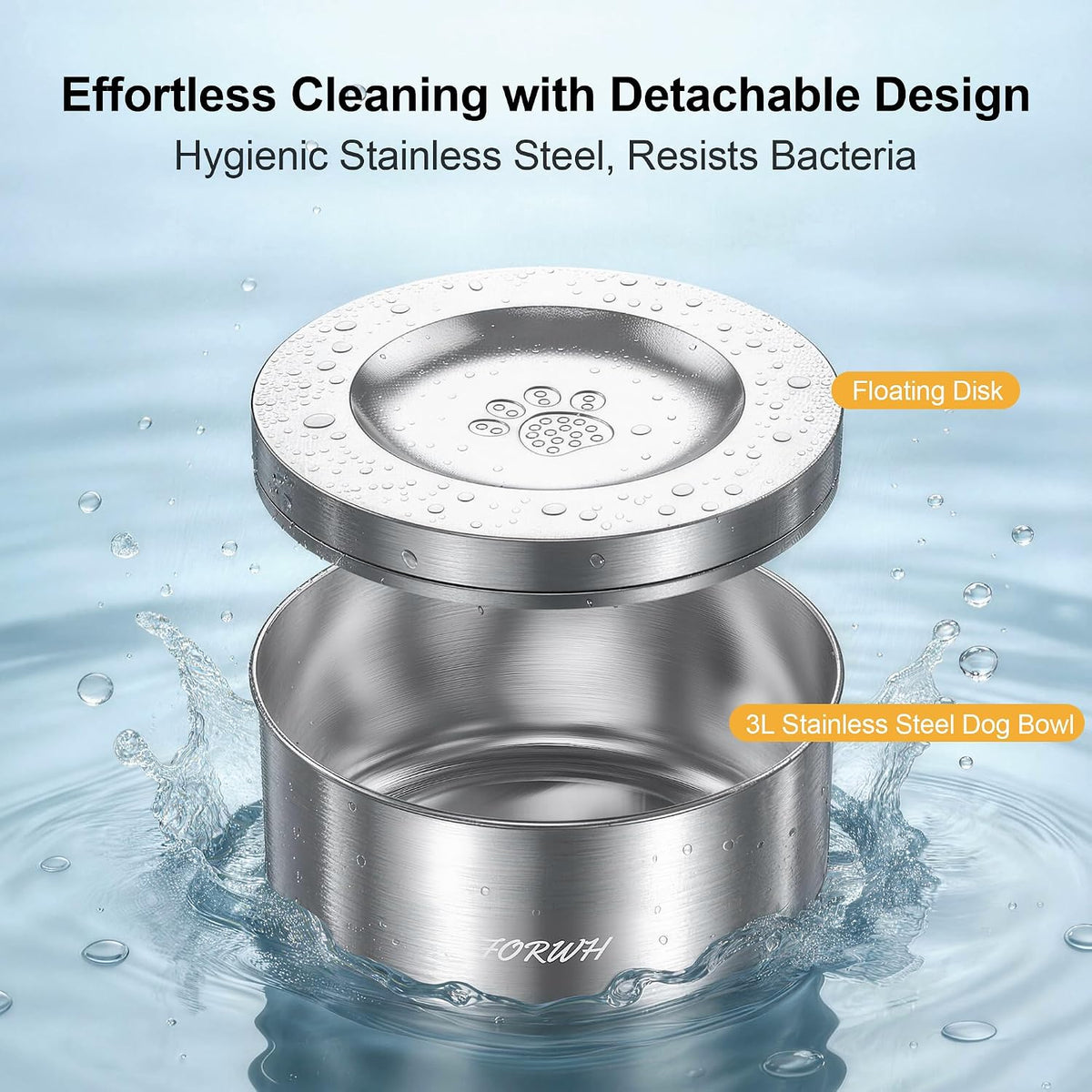 304 Stainless Steel Dog Water Bowl No Spill - image 4