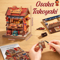 Owl Bookstore Book Nook Kit, 3D Wooden Puzzles with LED - Osaka Takoyaki - image 2