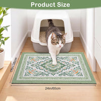24"x15" Cat Litter Mat Non-Slip Washable Litter Box Mat – Daily Care for Cats - DarkSeaGreen / 24X15in - image 3