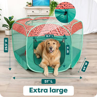 FurHaven Soft-Sided Dog & Cat Playpen - Green & Pink / Extra Large - image 3