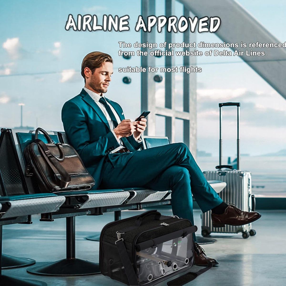Bird Carrier Airline Approved - Black - image 2