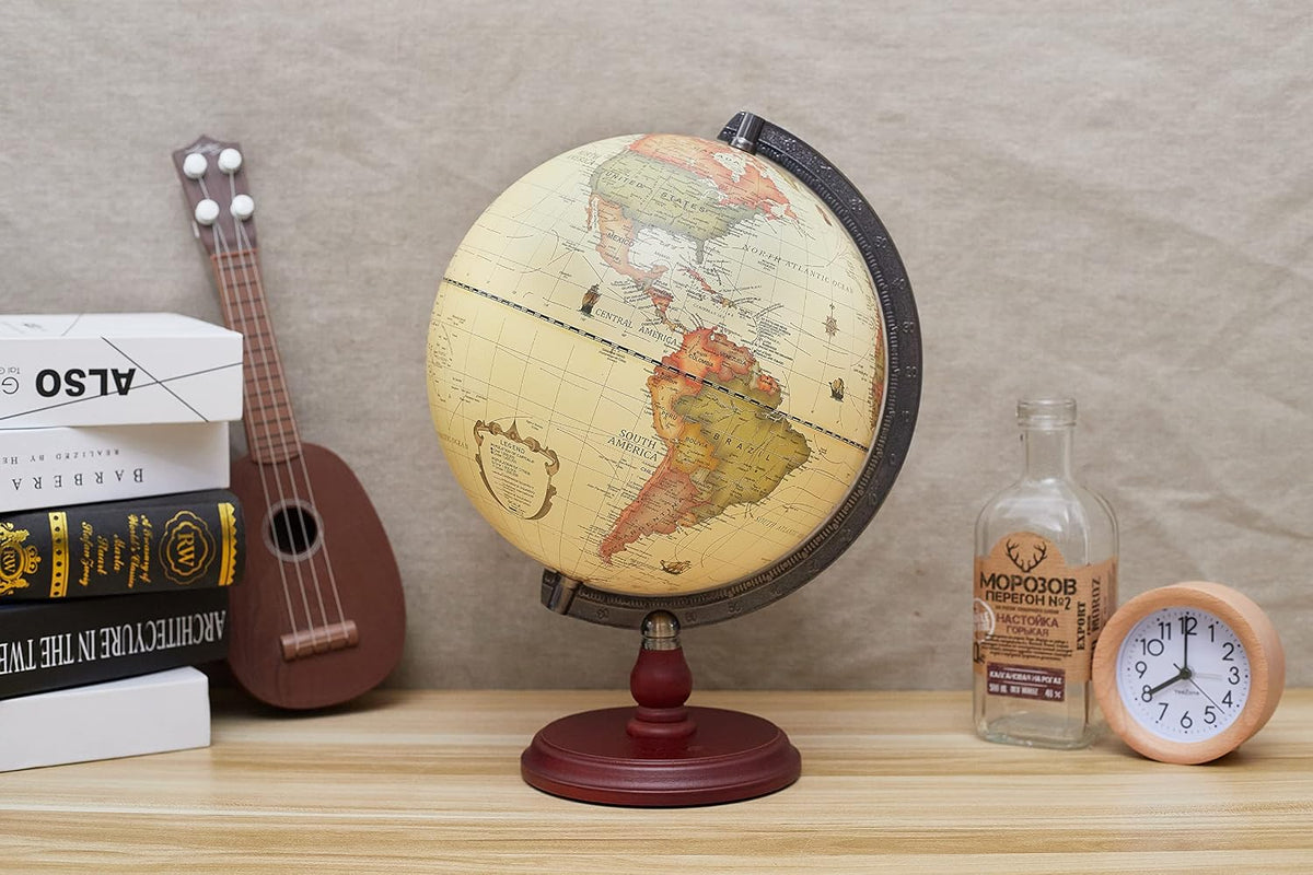 Annova Mini Antique Globe 4-inch / 10 cm - Brown Vintage - image 4