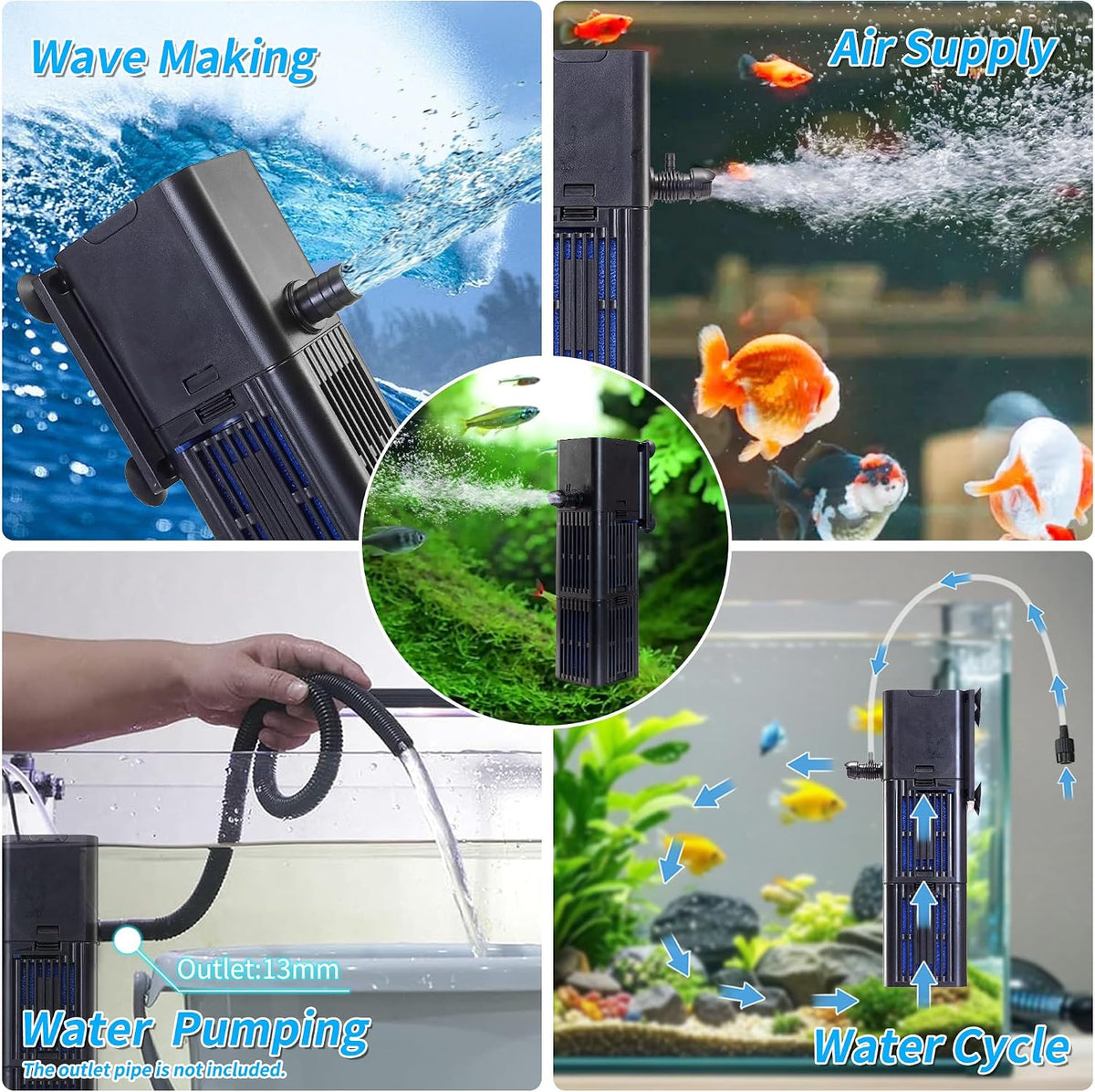 TARARIUM Aquarium Filter for Fish Tank - Extra Small fit 10-20gal - image 2