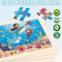 LACCHOUFEE 4-pack wooden puzzles for kids ages 3 to 5 - view 7