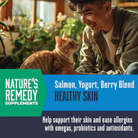 Whole Life Pet Healthy Skin and Coat Cat Supplements for Dry Skin, Allergy & Stomach Relief, Cat Immune & Digestive Support - Probiotics & Omega 3 for Cats, Cat Food Add Ins - 30-Day Supply