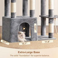 Heybly Heavy Duty Cat Tree with Large Base for Large Indoor Cats - Light Gray / L - image 4