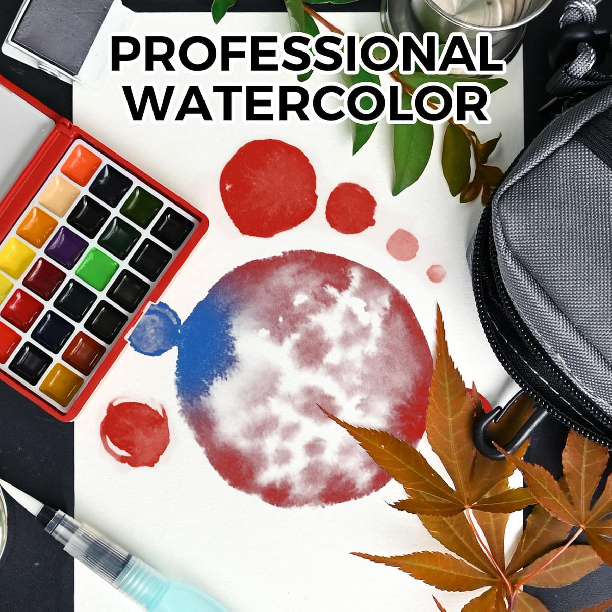 Funto Mini Watercolor Paint Set - 24-Color Red Set - image 2