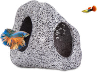 Ameliade Betta Fish Tank Rock Cave Decor Aquarium Accessories - Medium (1 Piece)