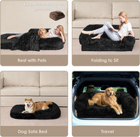 EHEYCIGA Orthopedic Foldable Human Dog Bed, 72x44x11 - 72x44x11(Folded 44x36) / Black - image 3