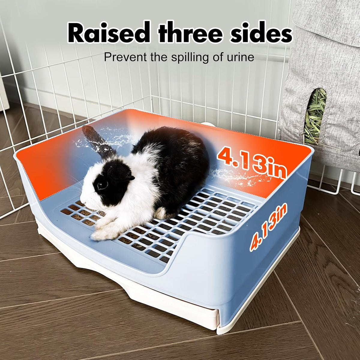 Large Rabbit Litter Box Bunny Litter Box - Blue - image 3