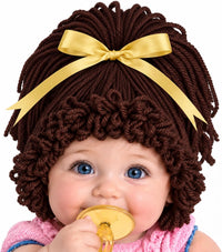 Halloween Cabbage Costume Yarn Wig - Dark Brown 2 / High Ponytail