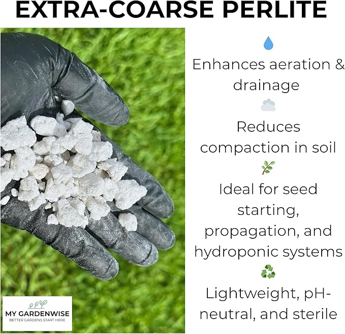 Perlite for Plants, Extra Coarse Grade 4 Horticultural Perlite, Organic Perlite for Gardening Indoor & Outdoor, 4 Cubic Feet, Made in USA (1 Quart)