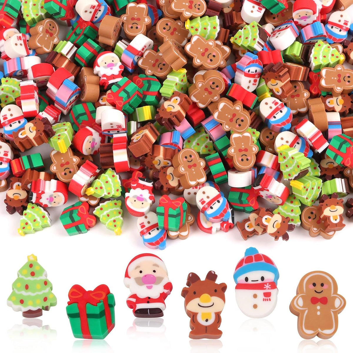 FOIMAS 300-piece mini animal erasers in assorted rubber animal shapes - view 7