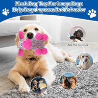 loncoldy Plush Chew Toys for Large Dogs - gray & pink - image 4