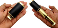 5moonsun5 6 inch brass spyglass telescope with black leather wrap, compass and wooden box - view 2