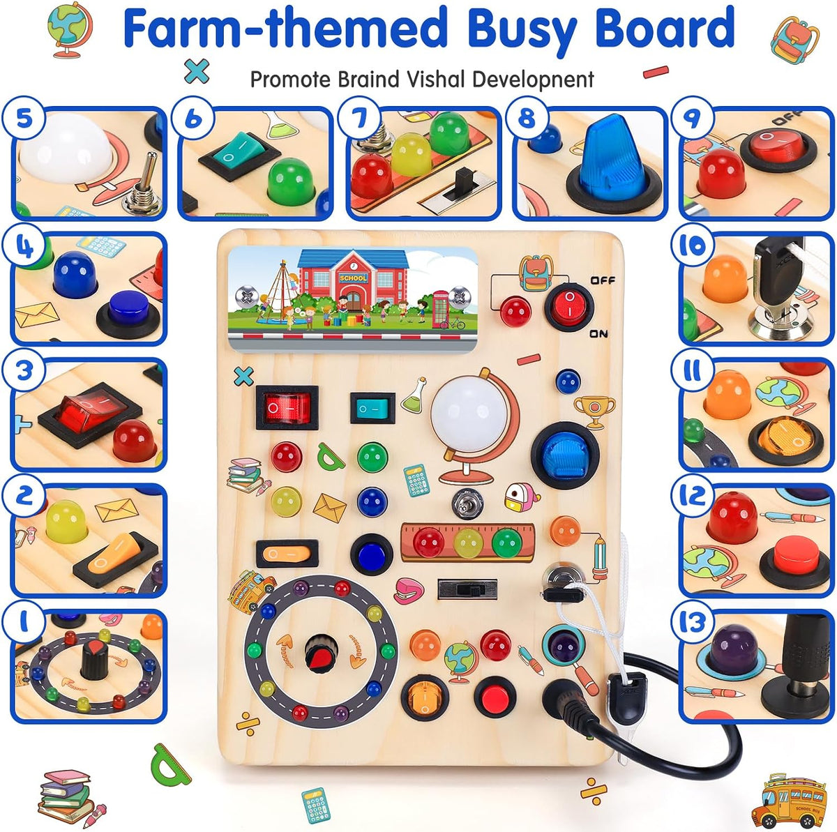 Busy Board with LED Light Switches - School Busy Board - image 2