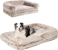 EHEYCIGA Orthopedic Foldable Human Dog Bed, 72x44x11 - 54x38x7.5(Folded 38x27) / Faded Brown